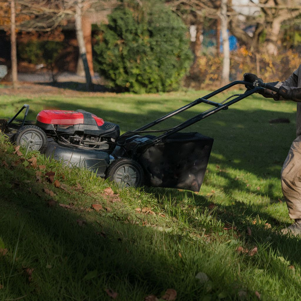 Lawn mowing as part of our weekly service.